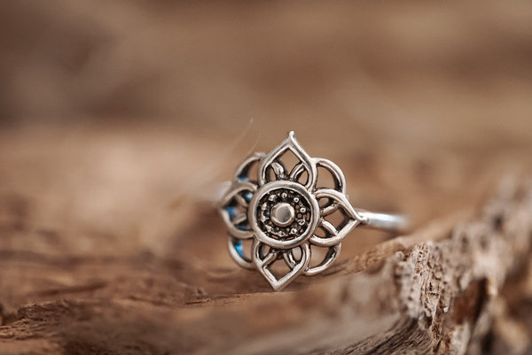 India Boho Ring -  Mandala (Silber)