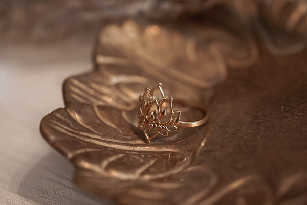 India Boho Ring - Lotus (gold oder silber)